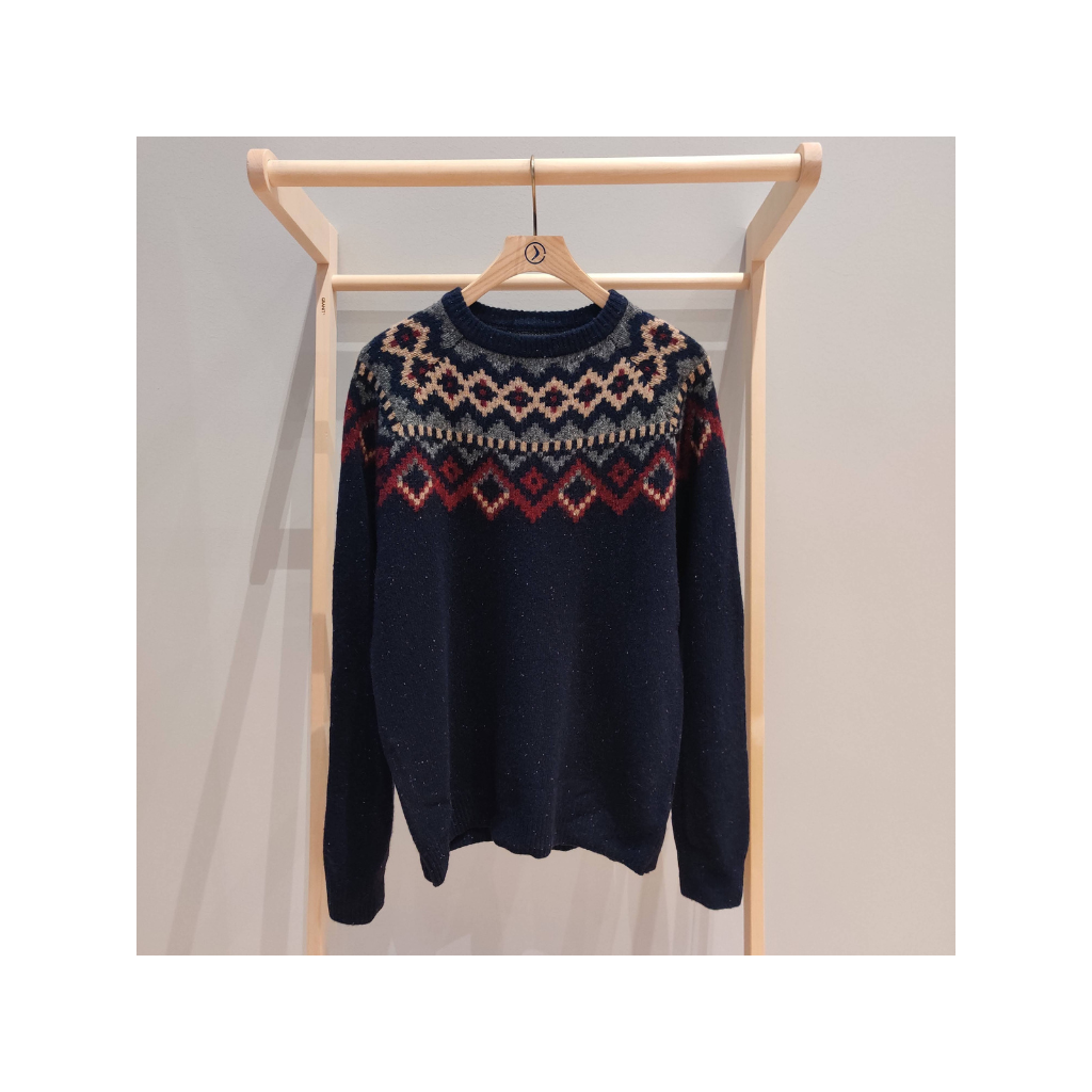 YSTIKSET: Wool Knit Pattern Sweater